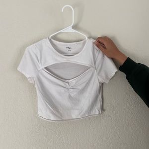 Pacsun white cropped tee